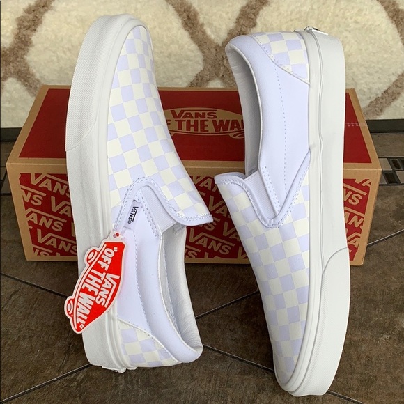 VANS CLASSIC SLIP ON CHECKERBOARD TRUE WHITE MENS - Picture 7 of 16